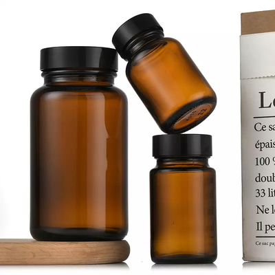 300ml Vitamin 150ml Amber Round Glass Bottle 250ml For Tablet Pill Capsule