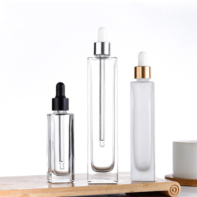 Glass Cosmetic Serum Essential Oil Dropper Bottle Eco Clear 10ml 2.3cm Dia