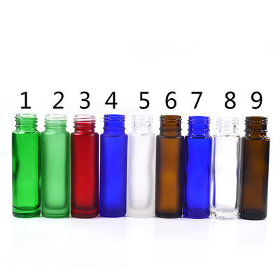 10ml Glass Cosmetic Container Colorful Roll On Bottle 10ml With Metal Screw Cap