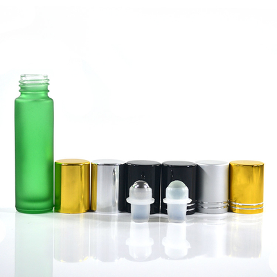 10ml Glass Cosmetic Container Colorful Roll On Bottle 10ml With Metal Screw Cap