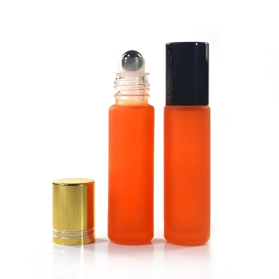 10ml Glass Cosmetic Container Colorful Roll On Bottle 10ml With Metal Screw Cap