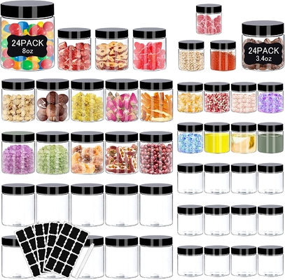 Round Plastic Jars With Lids Cosmetic Cream Lotion Liquid Slime Butter
