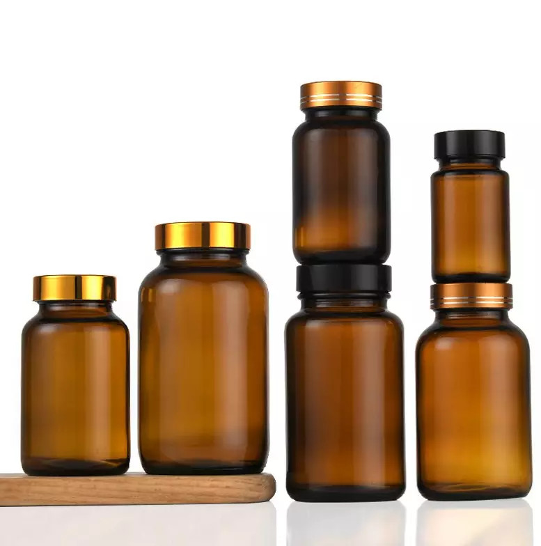 300ml Vitamin 150ml Amber Round Glass Bottle 250ml For Tablet Pill Capsule