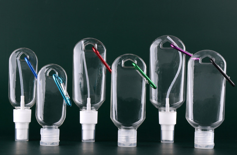 Eco Keychain Spray Bottles PET Refillable Portable Hand Sanitizer 2.1oz