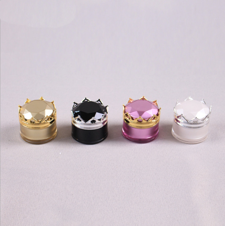 Recyclable Empty Eyeshadow Plastic Cosmetic Containers 15g Acrylic Crown Jar
