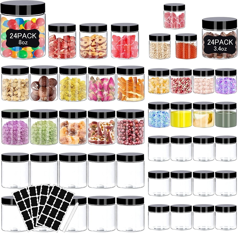 Round Plastic Jars With Lids Cosmetic Cream Lotion Liquid Slime Butter