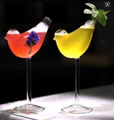 Good price বার স্টোরের জন্য অনন্য স্বচ্ছ পাখির আকৃতির জুস বেভারেজ ককটেল গ্লাস বোতল 201-300ml অনলাইন