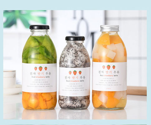 Good price গোল কাচের পানীয়ের বোতল 300ml 350ml 500ml ইয়োগার্ট মিল্কশেক দুধ লেবেল সহ অনলাইন