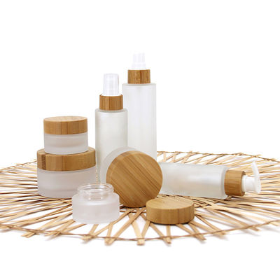 Good price কাচের প্রসাধনী পাত্রে বাঁশের প্রসাধনী প্যাকেজিং বাঁশের ঢাকনা ক্রিম কসমেটিক জার অনলাইন